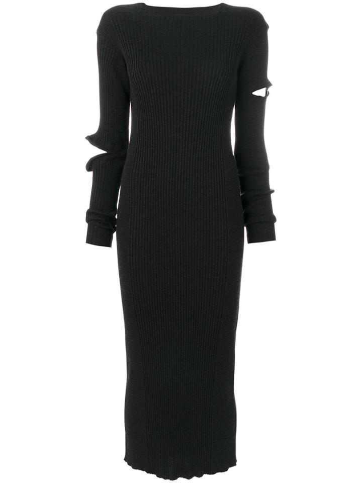 Ports 1961 Hole Sleeve Knitted Dress - Grey