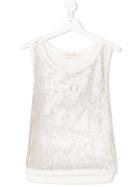 Andorine Teen Sequin Embellished Top - Nude & Neutrals