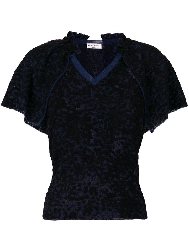 Sonia Rykiel Plumetis Cape-effect Jumper - Black
