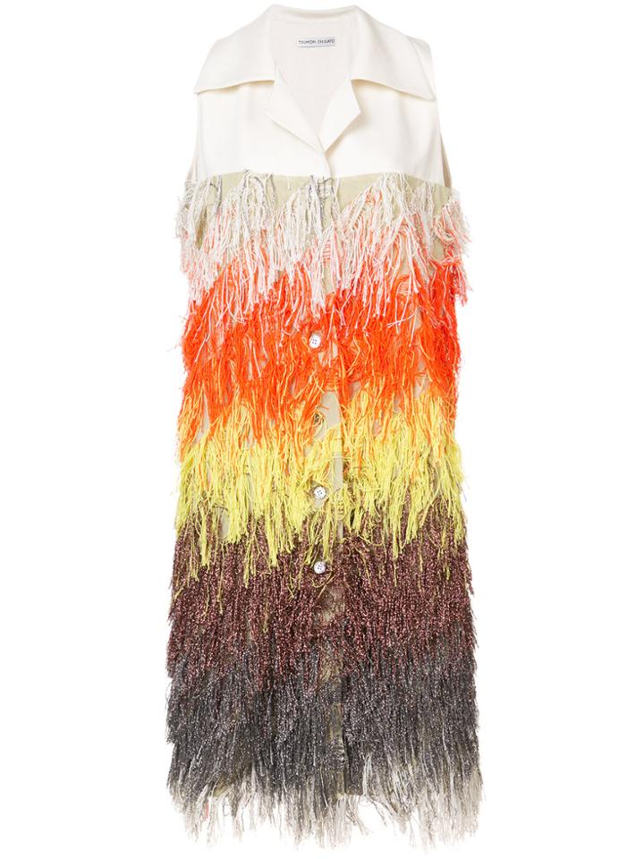 Tsumori Chisato Fringe Sleeveless Jacket - Yellow & Orange