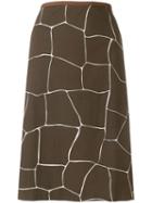 Miu Miu Pre-owned Giraffe Print Straight Skirt - Brown