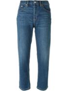 Marc By Marc Jacobs Cropped Boyfriend Jeans, Women's, Size: 30, Blue, Cotton/polyester/spandex/elastane