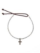 Catherine Michiels Mini Cross Bracelet, Women's, Metallic