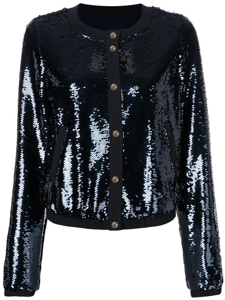Emporio Armani Sequin Embroidered Jacket - Blue