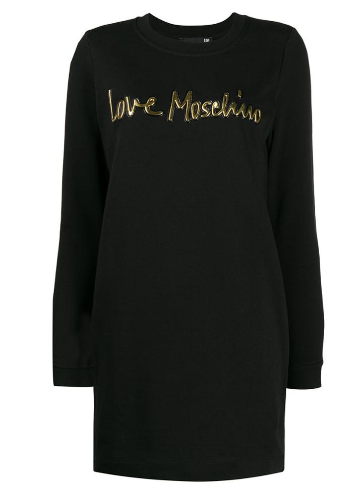Love Moschino 3d Logo Print Jumper Dress - Black