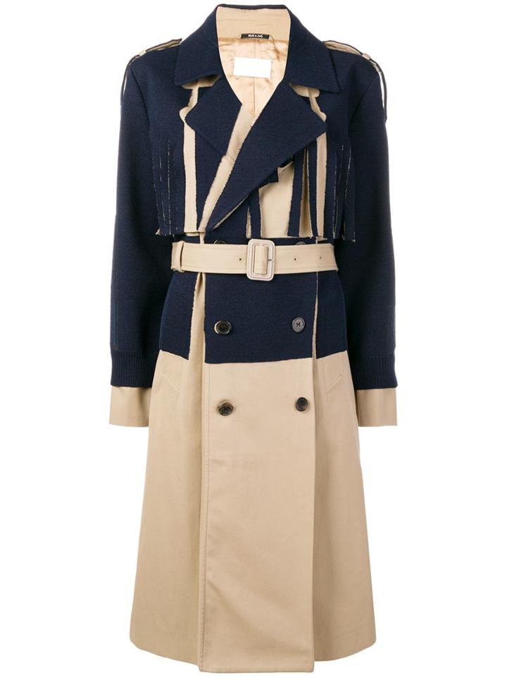 Maison Margiela Double Breasted Trench Coat - Blue