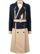 Maison Margiela Double Breasted Trench Coat - Blue