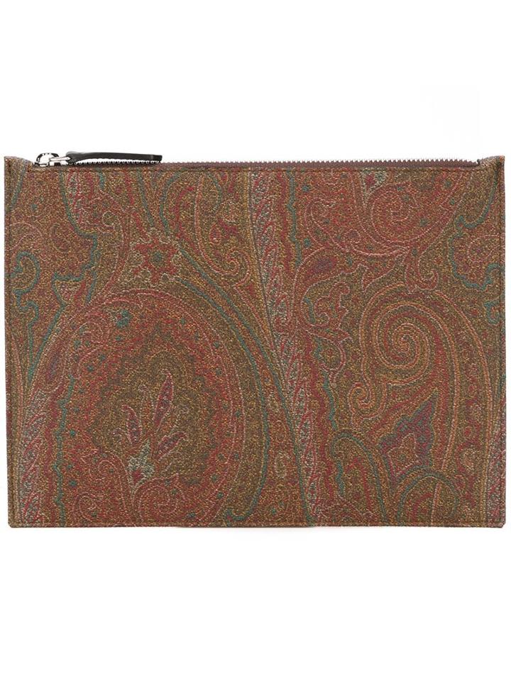 Etro Paisley Print Ipad Pouch, Men's, Cotton/polyester/polyurethane/pvc