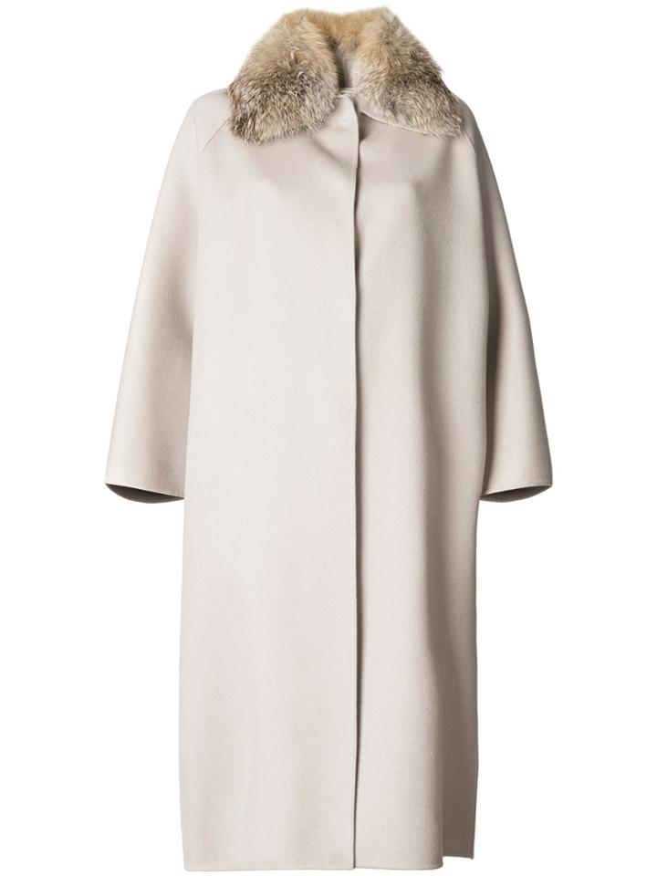 Ava Adore Fur Collar Coat - Grey