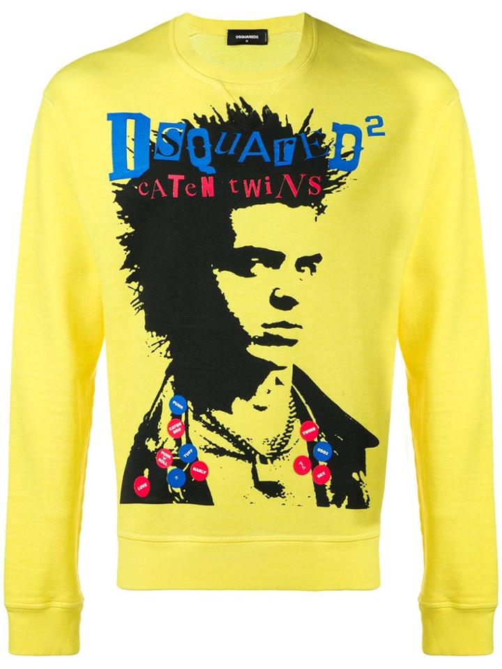 Dsquared2 Graphic Print Sweatshirt - Yellow
