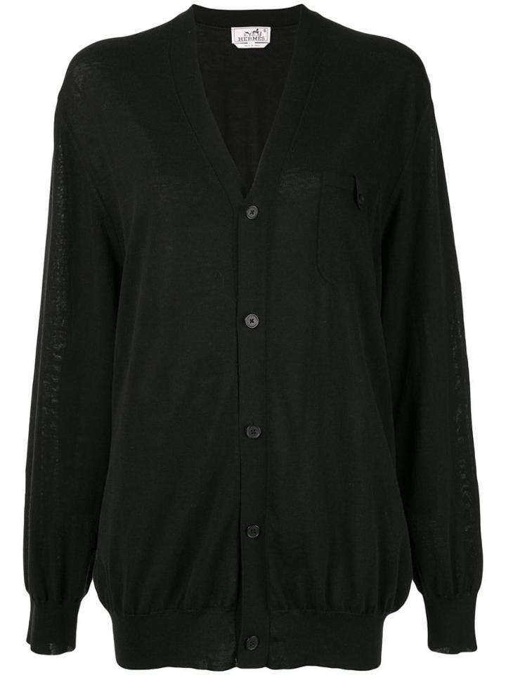 Hermès Pre-owned Long Sleeve Cardigan - Black