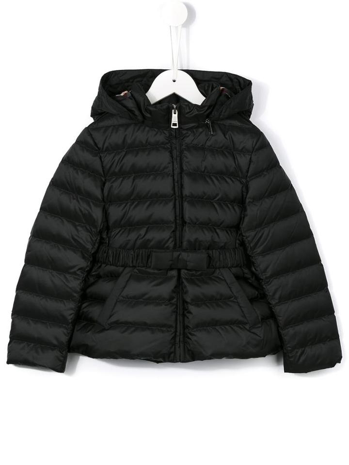 Burberry Kids Bow Detail Puffer Jacket, Girl's, Size: 12 Yrs, Black