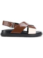 Marni Thick Strap Fussbett Sandals - Brown