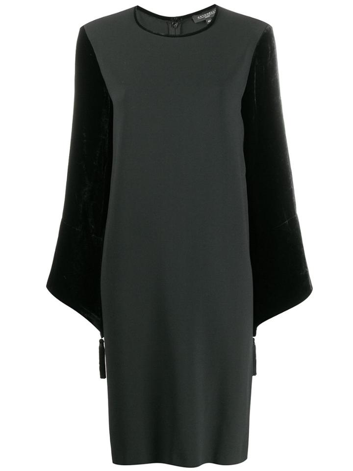 Antonelli Velvet Sleeved Dress - Black
