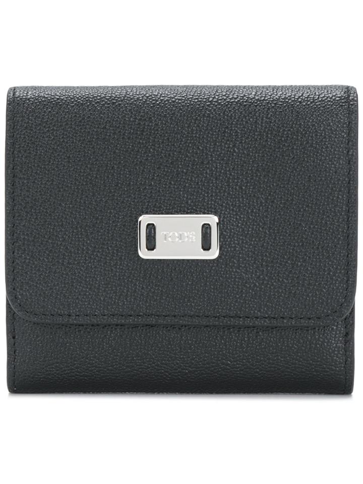 Tod's Logo Plaque Wallet - Black