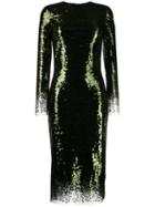 Ermanno Scervino Sequin Midi Dress - Green
