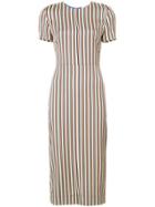 Dvf Diane Von Furstenberg Slim Fit Striped Dress - Blue
