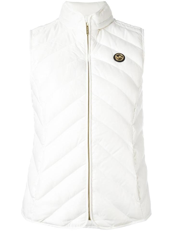 Michael Michael Kors Padded Gilet, Women's, Size: Xs, White, Polyester/feather Down
