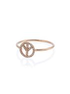 Rosa De La Cruz Rose Gold And Diamond Peace Ring - Metallic