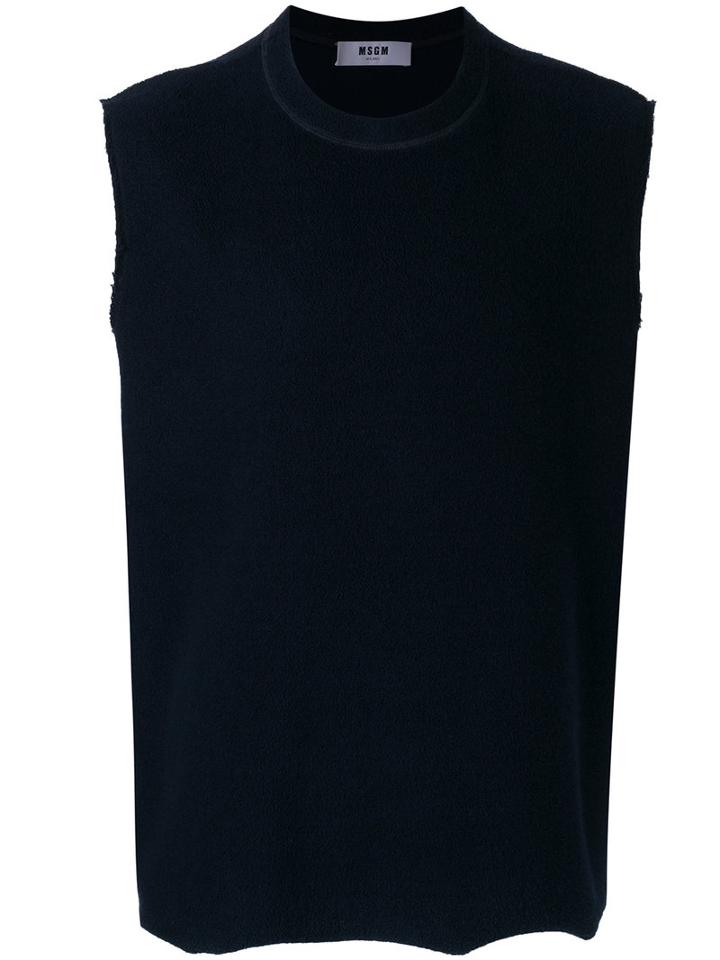 Msgm Towelling Tank, Men's, Size: 48, Blue, Cotton