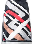 Emilio Pucci Geometric Print Skirt, Women's, Size: 42, Grey, Silk