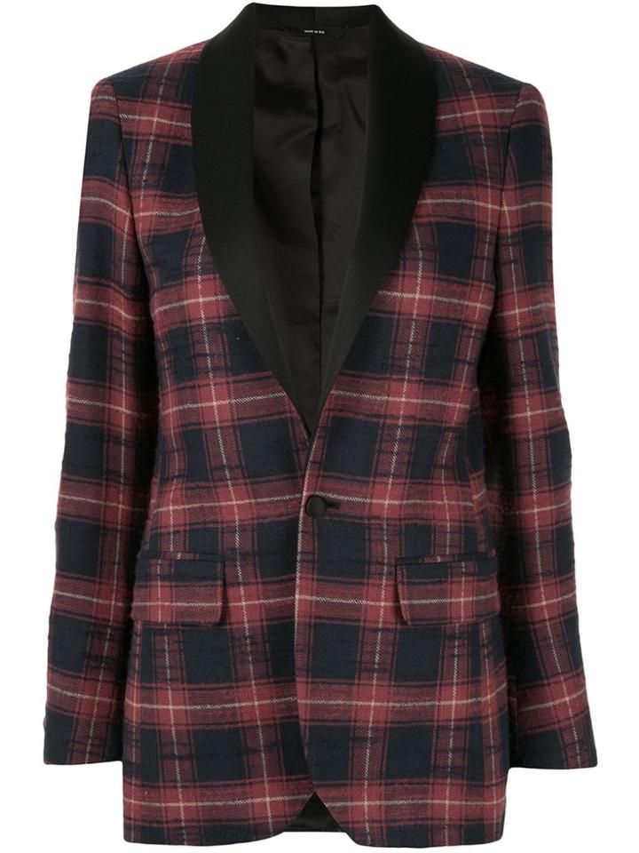 R13 Checked Single-breasted Blazer - Red