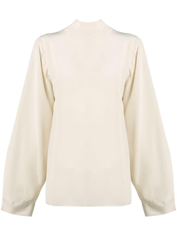Erika Cavallini Back Bow Tie Blouse - Nude & Neutrals
