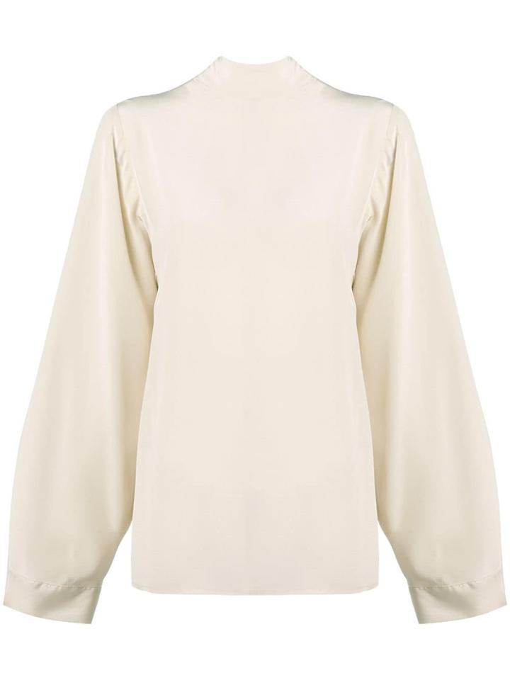 Erika Cavallini Back Bow Tie Blouse - Nude & Neutrals