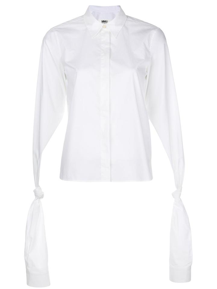 Mm6 Maison Margiela Knotted Sleeves Loose Shirt - White