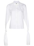 Mm6 Maison Margiela Knotted Sleeves Loose Shirt - White