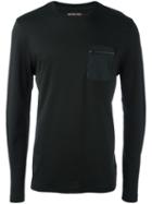 Michael Kors Zipped Pocket Longsleeved T-shirt, Men's, Size: Large, Black, Cotton