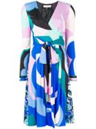 Emilio Pucci Tied-waist Flared Dress - Blue