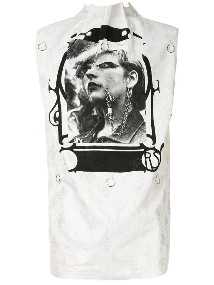 Raf Simons Sleeveless Graphic Print Top - White