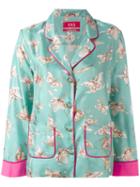 F.r.s For Restless Sleepers Butterfly Print Blouse, Women's, Green, Silk