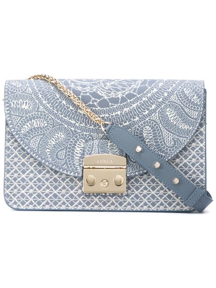 Furla - 'metropolis' Bag - Women - Leather - One Size, Blue, Leather