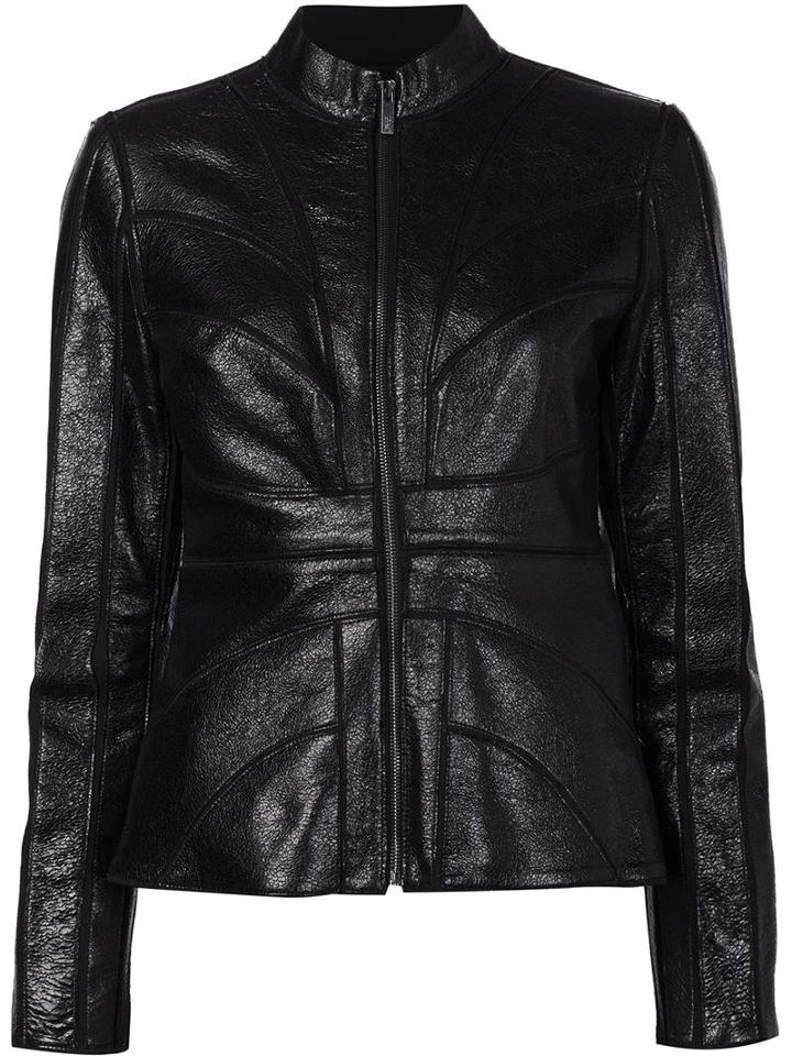 Zac Zac Posen 'veronica' Jacket, Women's, Size: Small, Black, Polyester/spandex/elastane/lamb Nubuck Leather
