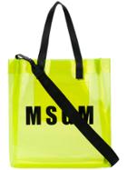 Msgm Pvc Branded Shopper Tote - Yellow & Orange