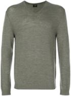 Jil Sander - V-neck Sweater - Men - Wool - 46, Green, Wool