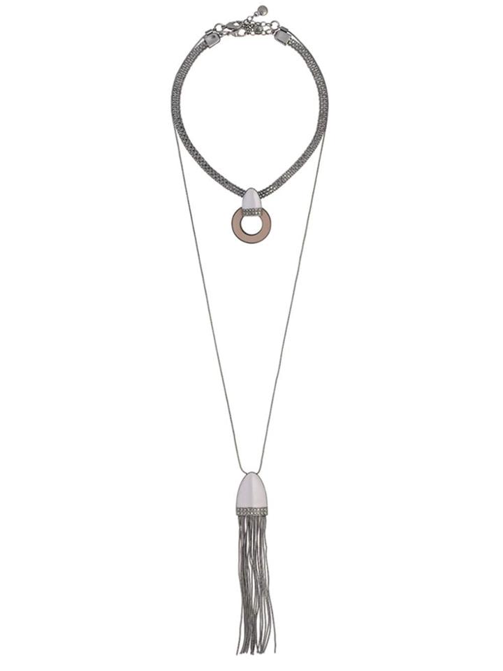 Camila Klein Layered Chain Pendant Necklace - Grafite