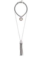 Camila Klein Layered Chain Pendant Necklace - Grafite