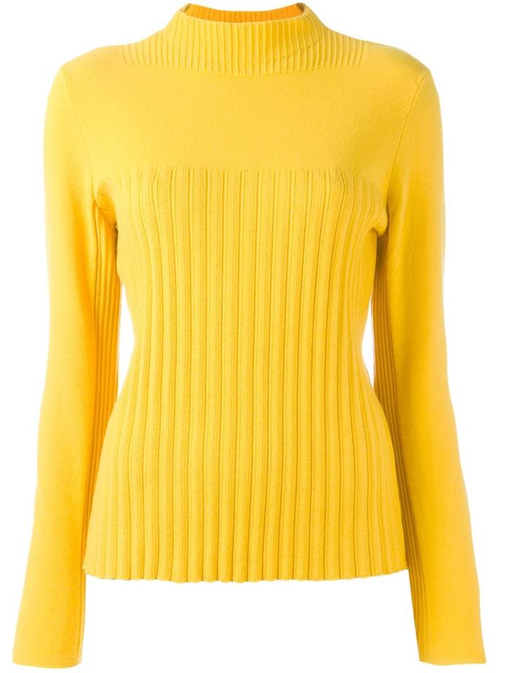 Cédric Charlier 'runaway' Pullover, Women's, Size: 40, Yellow/orange, Polyamide/virgin Wool