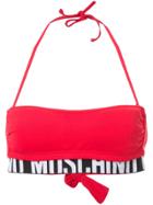 Moschino Logo Band Bikini Top - Red