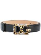 Dolce & Gabbana Embellished Logo Buckle Belt - Black