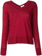 Zanone V-neck Jumper - Red