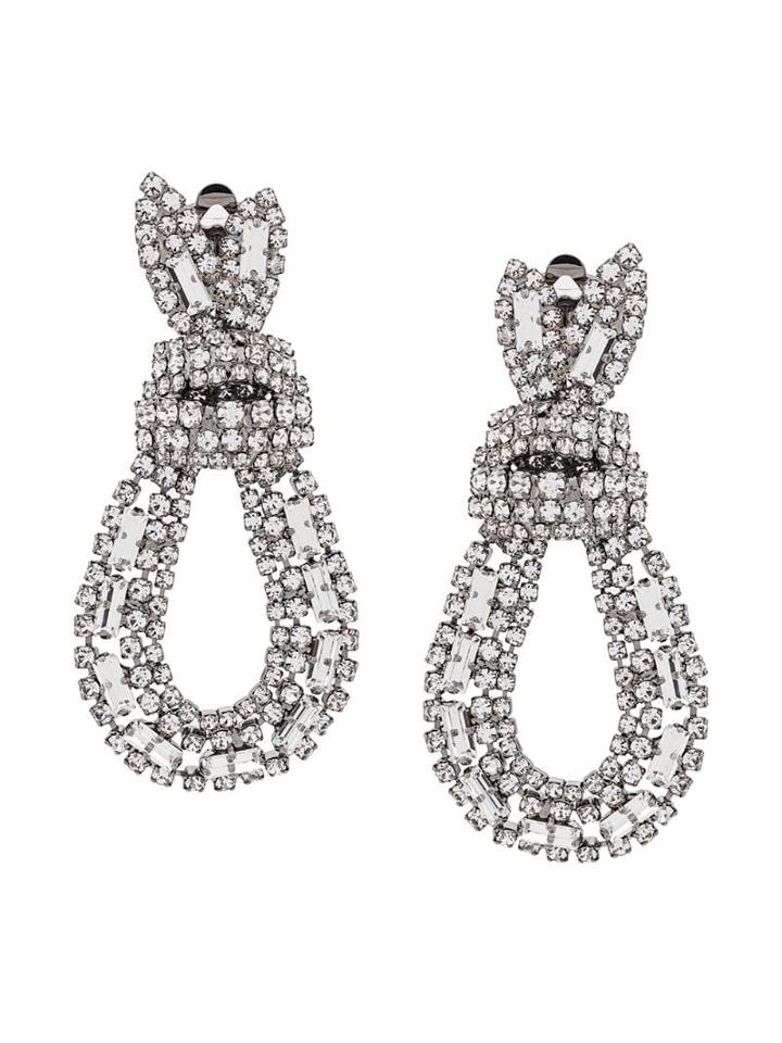 Ermanno Scervino Crystal-embellished Drop Earrings - Silver