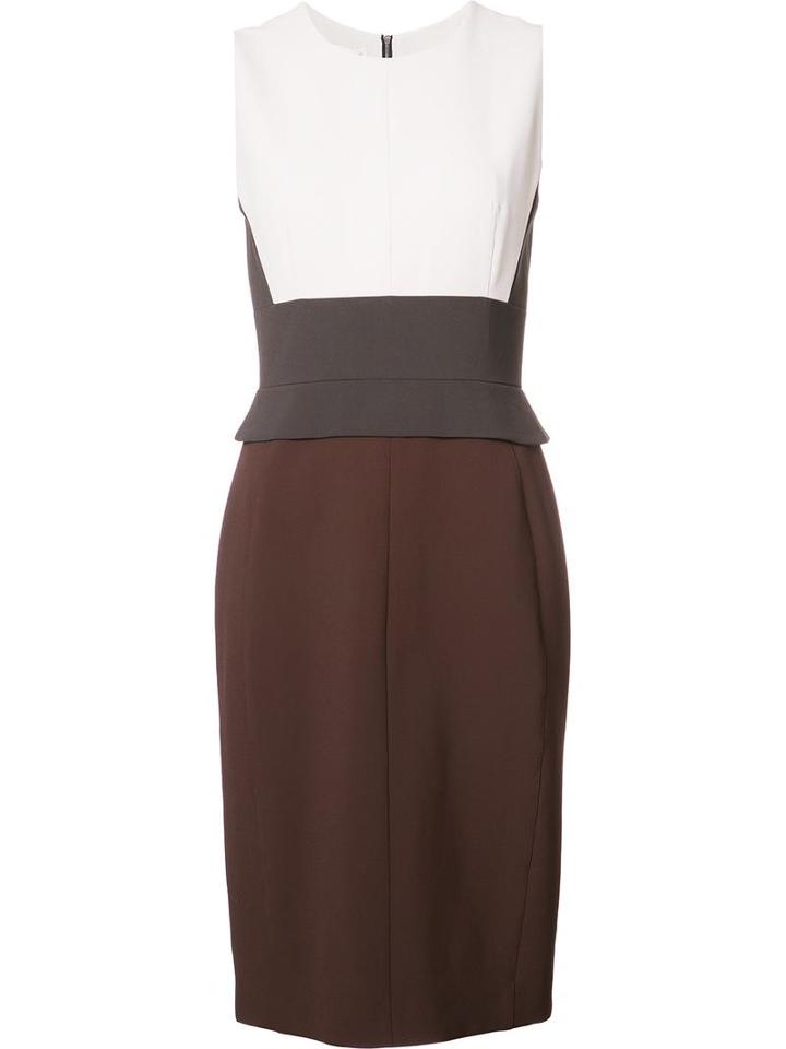 Narciso Rodriguez Colour Block Detail Fitted Dress, Women's, Size: 42, Brown, Viscose/spandex/elastane