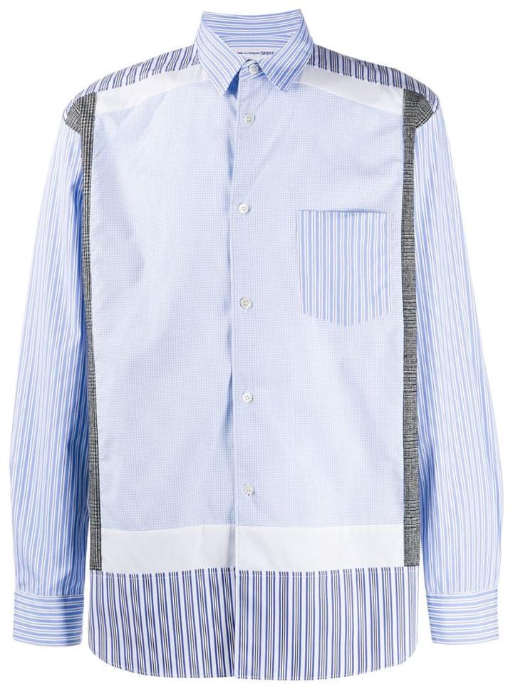 Comme Des Garçons Shirt Patchwork Button Shirt - White