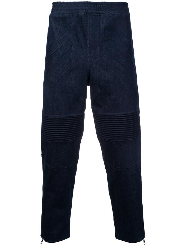 Neil Barrett Cropped Biker Trousers - Blue