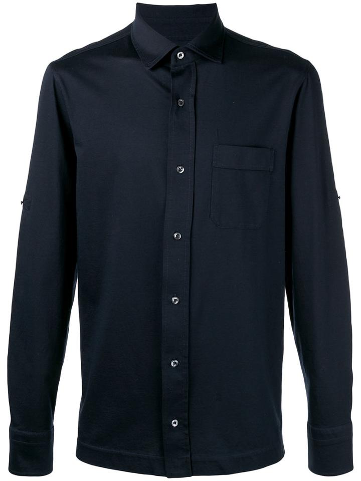 Tom Ford Chest Pocket Shirt, Men's, Size: 50, Blue, Cotton