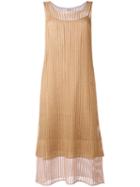Jucca - Glittery Layered Midi Dress - Women - Polyester/acetate/viscose/metallized Polyester - M, Brown, Polyester/acetate/viscose/metallized Polyester
